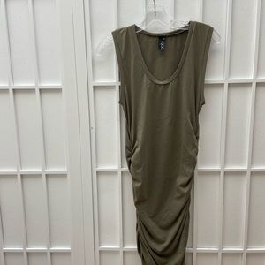 Olive green scrunch dress
